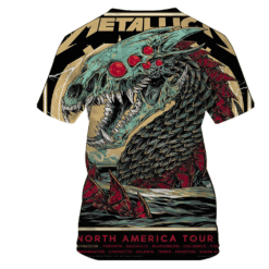 metallica m72 tour 2025 3d aop shirt sea serpent skull art full print metal tee 2