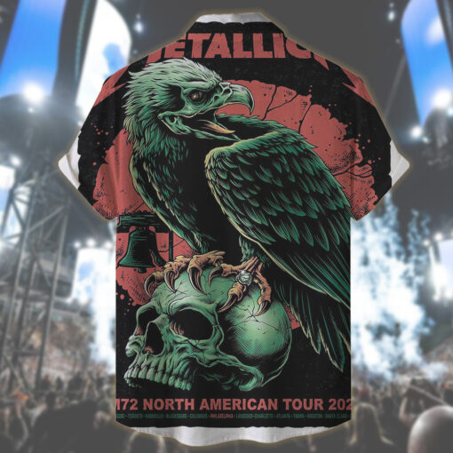 metallica m72 tour 2025 hawaiian shirt skull raven edition 2