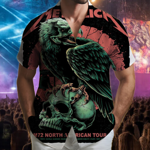 metallica m72 tour 2025 hawaiian shirt skull raven edition