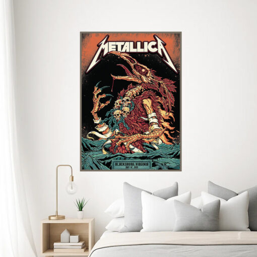 metallica m72 tour 2025 poster beast of blacksburg canvas art may 7 3