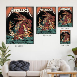 metallica m72 tour 2025 poster beast of blacksburg canvas art may 7 4