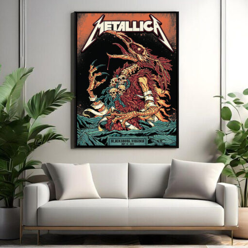 metallica m72 tour 2025 poster beast of blacksburg canvas art may 7