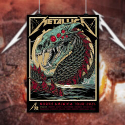 metallica m72 tour 2025 poster sea serpent canvas by rhys cooper north america cities 2