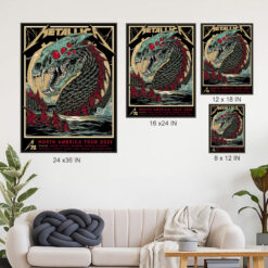 metallica m72 tour 2025 poster sea serpent canvas by rhys cooper north america cities 4