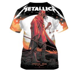 metallica m72 tour aop shirt june 14 2025 houston tx nrg stadium gravekeeper skeleton with key 3d artwork limited concert tee 2