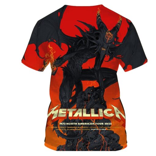 metallica m72 tour aop shirt june 20 2025 santa clara ca levis stadium vance kelly no repeat setlist demon 3d artwork concert tee 2
