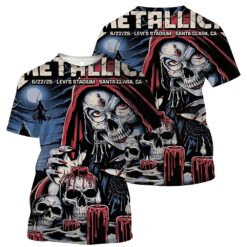metallica m72 tour aop shirt june 22 2025 santa clara ca levis stadium skull priestess 3d design metallica x pantera x suicidal tendencies concert tee
