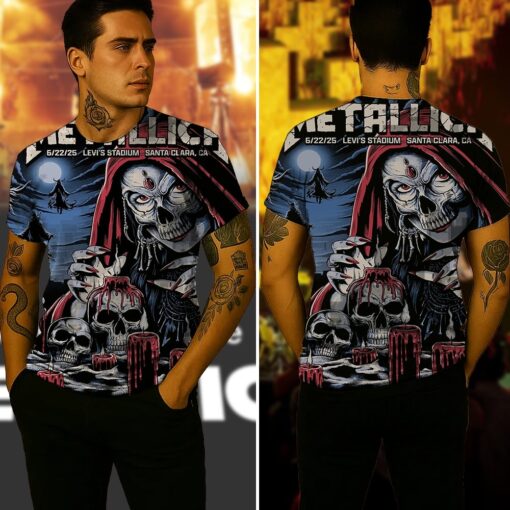 metallica m72 tour aop shirt june 22 2025 santa clara ca levis stadium skull priestess 3d design metallica x pantera x suicidal tendencies concert tee 4