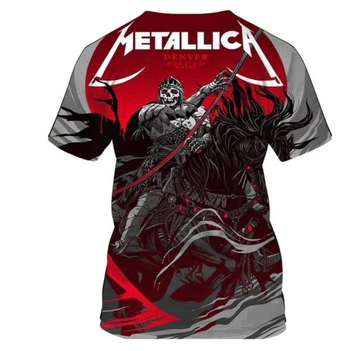 metallica m72 tour aop shirt june 27 29 2025 denver co empower field death rider 3d artwork official concert tee 2