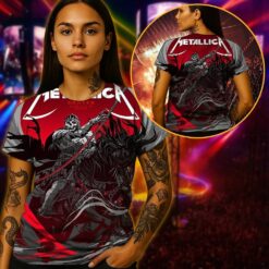 metallica m72 tour aop shirt june 27 29 2025 denver co empower field death rider 3d artwork official concert tee 3