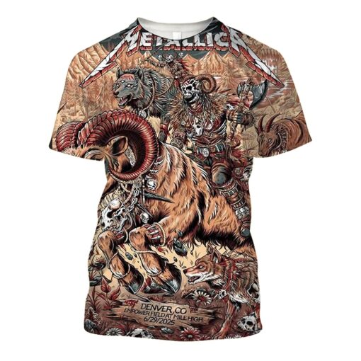 metallica m72 tour aop shirt june 29 2025 denver co empower field ram skull rider 3d print tee 1