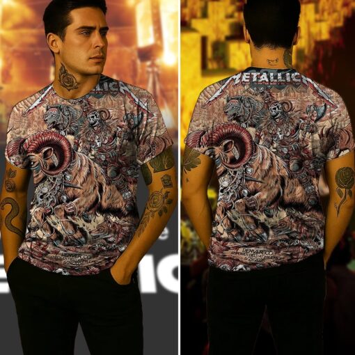 metallica m72 tour aop shirt june 29 2025 denver co empower field ram skull rider 3d print tee 4