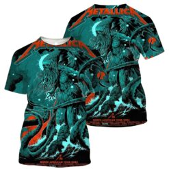 metallica m72 tour aop shirt june 6 2025 tampa fl raymond james stadium cthulhu horror art north american tour tee