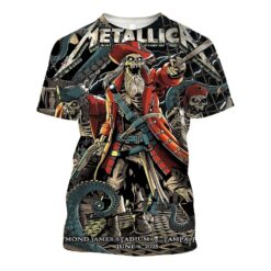 metallica m72 tour aop shirt june 6 2025 tampa fl raymond james stadium pirate skeletons kraken 3d artwork 3d concert tee 1