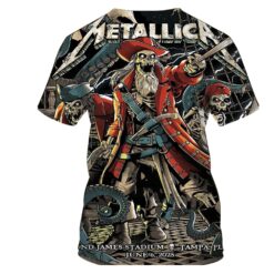 metallica m72 tour aop shirt june 6 2025 tampa fl raymond james stadium pirate skeletons kraken 3d artwork 3d concert tee 2