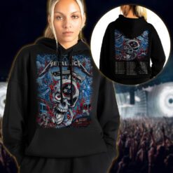 metallica m72 world tour 2025 may 1 3 nashville tennessee nissan stadium flaming skull blades artwork hoodie shirt 1