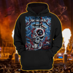 metallica m72 world tour 2025 may 1 3 nashville tennessee nissan stadium flaming skull blades artwork hoodie shirt
