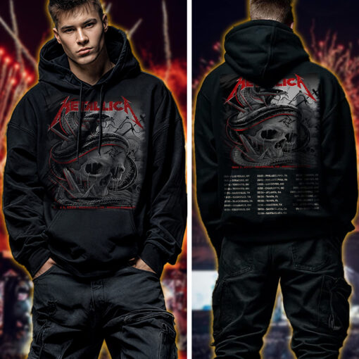 metallica m72 world tour 2025 may 1 nashville tennessee nissan stadium coiled snake skull crossbone artwork hoodie shirt 2