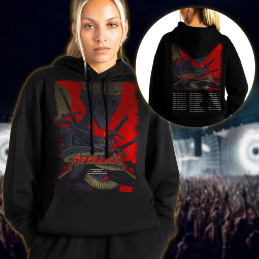metallica m72 world tour 2025 may 11 columbus ohio historic crew stadium crowned skeleton coiled serpent artwork hoodie shirt 1