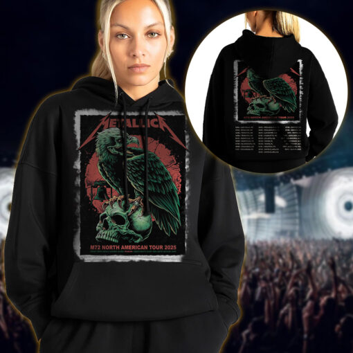 metallica m72 world tour 2025 may 23 philadelphia pennsylvania lincoln financial field vulture skull liberty bell artwork hoodie shirt 1
