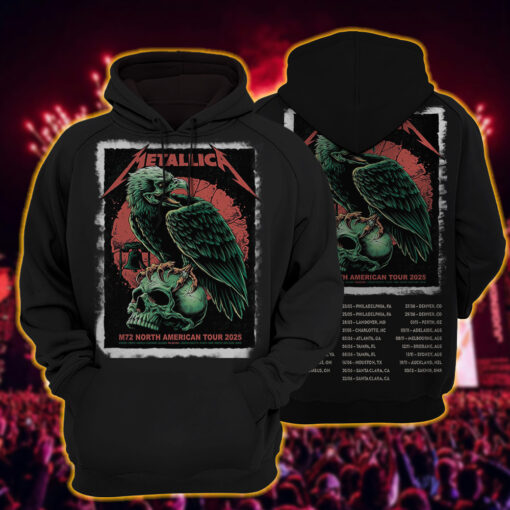 metallica m72 world tour 2025 may 23 philadelphia pennsylvania lincoln financial field vulture skull liberty bell artwork hoodie shirt 3