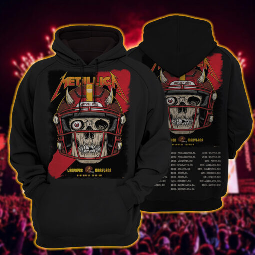 metallica m72 world tour 2025 may 28 landover maryland northwest stadium zombie football helmet artwork hoodie shirt 3