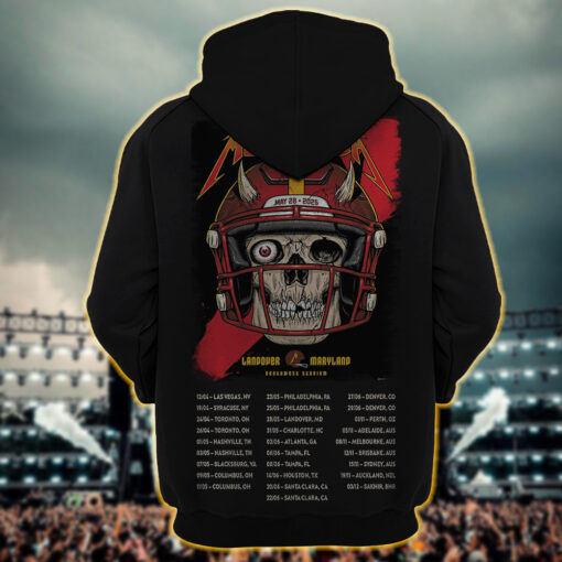 metallica m72 world tour 2025 may 28 landover maryland northwest stadium zombie football helmet artwork hoodie shirt11