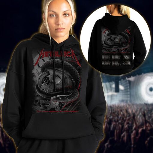 metallica m72 world tour 2025 may 3 nashville tennessee nissan stadium skull eye coiled cobra artwork hoodie shirt 1