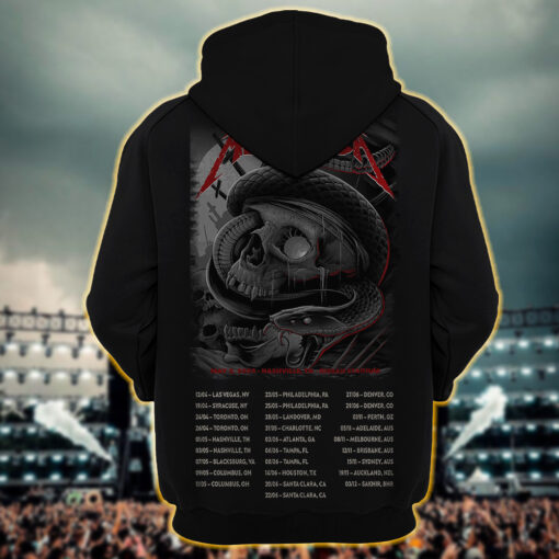 metallica m72 world tour 2025 may 3 nashville tennessee nissan stadium skull eye coiled cobra artwork hoodie shirt1