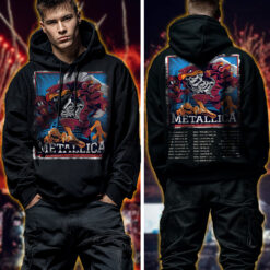 metallica m72 world tour 2025 may 7 blacksburg virginia lane stadium hokie bird skeleton mascot artwork hoodie shirt 2