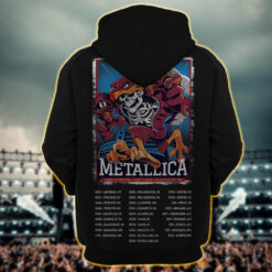 metallica m72 world tour 2025 may 7 blacksburg virginia lane stadium hokie bird skeleton mascot artwork hoodie shirt1