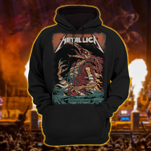 metallica m72 world tour 2025 may 7 blacksburg virginia lane stadium vulture beast chain skulls artwork hoodie shirt