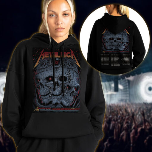 metallica m72 world tour 2025 may 9 columbus ohio historic crew stadium three headed skull rose spider artwork hoodie shirt 1