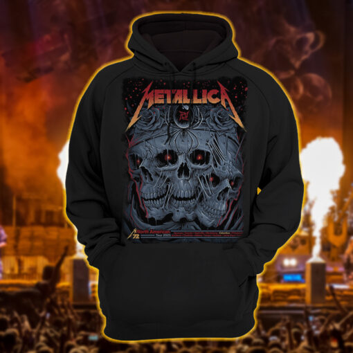 metallica m72 world tour 2025 may 9 columbus ohio historic crew stadium three headed skull rose spider artwork hoodie shirt