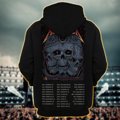 metallica m72 world tour 2025 may 9 columbus ohio historic crew stadium three headed skull rose spider artwork hoodie shirt1