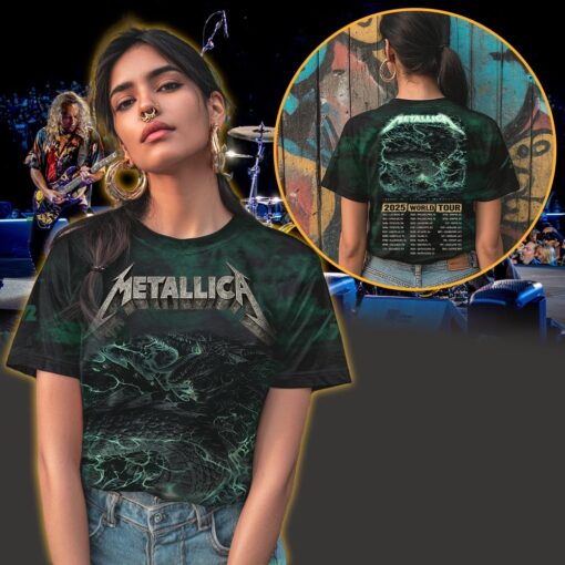 metallica m72 world tour 3d aop shirt april 19 2025 syracuse ny jma wireless dome thunder dragon design 3