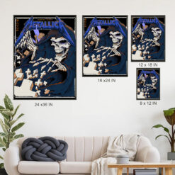 metallica m72 world tour august 11 2024 chicago il soldier field concert poster canvas wall art 4