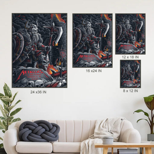 metallica m72 world tour august 16 2024 minneapolis mn u s bank stadium concert poster canvas wall art 4