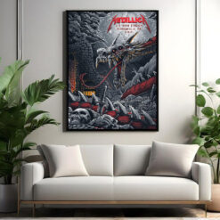 metallica m72 world tour august 18 2024 minneapolis mn u s bank stadium concert poster canvas wall art
