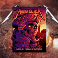 metallica m72 world tour august 2 2024 foxborough ma gillette stadium concert poster canvas wall art 2