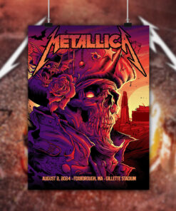 metallica m72 world tour august 2 2024 foxborough ma gillette stadium concert poster canvas wall art 2