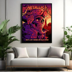 metallica m72 world tour august 2 2024 foxborough ma gillette stadium concert poster canvas wall art