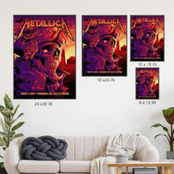 metallica m72 world tour august 2 2024 foxborough ma gillette stadium concert poster canvas wall art 4