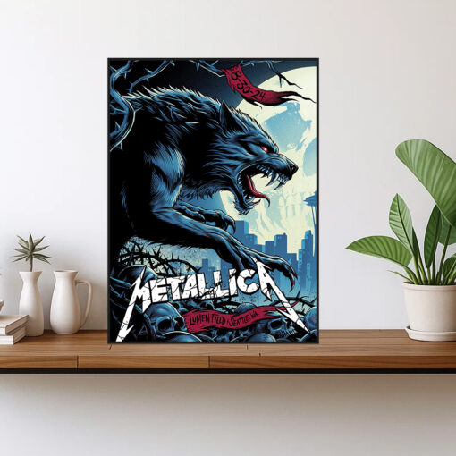metallica m72 world tour august 30 2024 seattle washington lumen field werewolf poster canvas wall art 1
