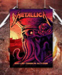 metallica m72 world tour august 4 2024 foxborough ma gillette stadium concert poster canvas wall art 2