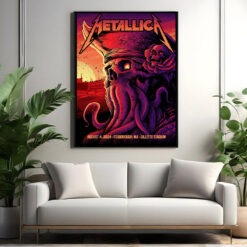 metallica m72 world tour august 4 2024 foxborough ma gillette stadium concert poster canvas wall art