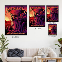 metallica m72 world tour august 4 2024 foxborough ma gillette stadium concert poster canvas wall art 4