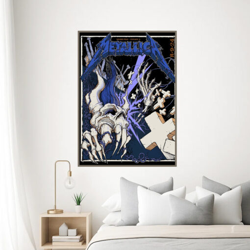 metallica m72 world tour august 9 2024 chicago il soldier field concert poster canvas wall art 3