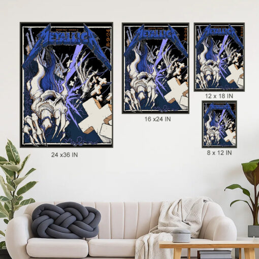 metallica m72 world tour august 9 2024 chicago il soldier field concert poster canvas wall art 4