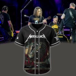 metallica m72 world tour baseball jersey april 19 2025 syracuse new york jma wireless dome sea serpent monster artwork 1